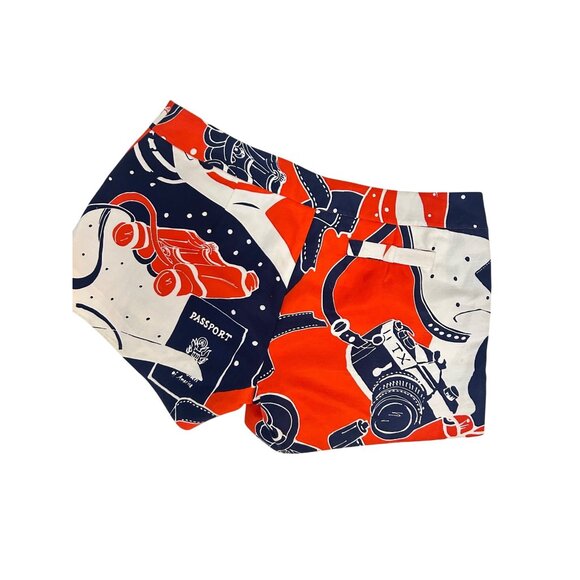 Kate Spade Passport Camera Print Womens Shorts Size 6 - Picture 2 of 5